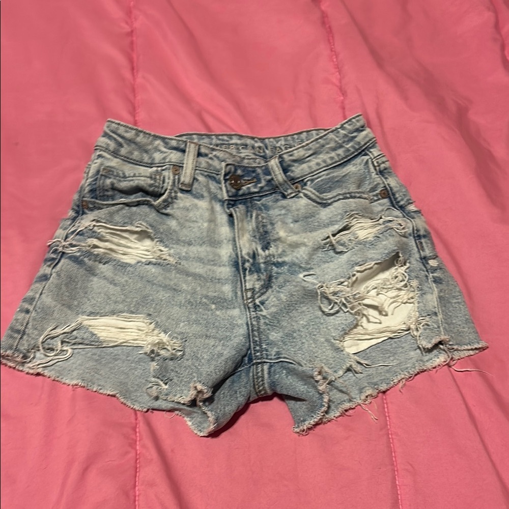 Distressed Denim Shorts